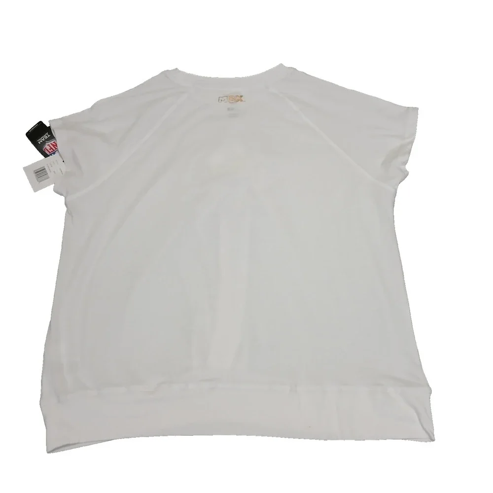 MSX By‎ Michael Strahan Womens Size L Short Sleeve Shirt White Super Bowl LVI